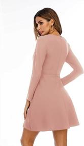 img 2 attached to Flattering A-Line Dress With Ruffle Detail And Swing Hem For Women: Brosloth Long Sleeve Skater Dress For Weddings, Parties, And Casual Occasions
