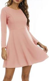 img 3 attached to Flattering A-Line Dress With Ruffle Detail And Swing Hem For Women: Brosloth Long Sleeve Skater Dress For Weddings, Parties, And Casual Occasions