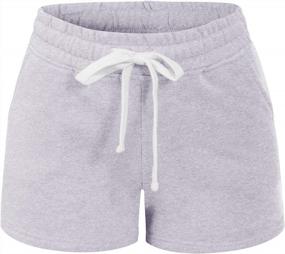 img 1 attached to MixMatchy Women'S Solid Fleece Shorts W/ Adjustable Waistband