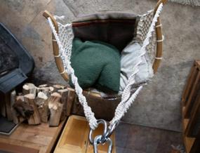 img 2 attached to Handmade Knitted Cotton Rope Hammock Swing Chair With Bamboo Back Support - Perfect For Indoor And Outdoor Use By Zupapa