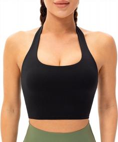 img 3 attached to Halter Yoga Bralette Crop Top Sports Bra For Women By Lavento