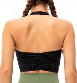 img 4 attached to Halter Yoga Bralette Crop Top Sports Bra For Women By Lavento