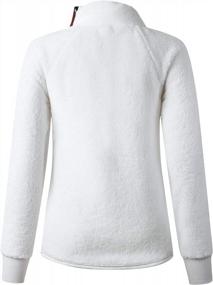img 2 attached to Stay Comfy And Stylish With Casuress Women'S Long Sleeve Fleece Pullover Sweatershirt With Oblique Button Neck And Contrast Design.