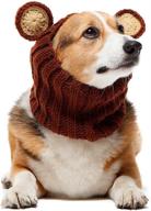 🐻 snuggle up in style with the zoo snoods grizzly bear dog costume - ear wrap hood for pets логотип