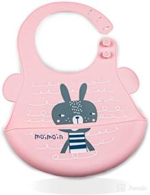 img 3 attached to Silicone Baby Bib: Mess-Free Eating Cover with Food Catcher, Adjustable Neck Strap, Easy to Clean - Includes Infant Finger Toothbrush