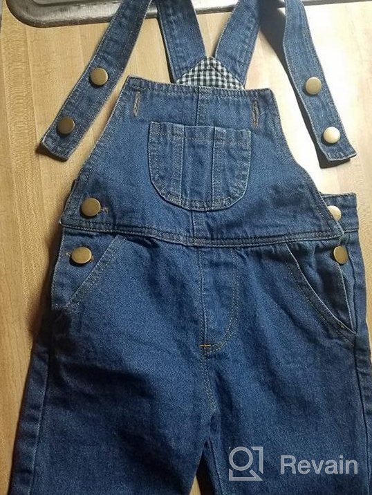 img 1 attached to Adorable KIDSCOOL SPACE Baby Boy Girl Jean Overalls: Trendy Toddler Ripped Denim Workwear review by Khalil Hopp