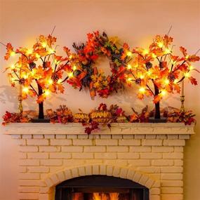 img 4 attached to Add Charm To Your Home With 2 Pack Of Lighted Maple Trees, Decorate With 24 LED Lights, 6 Pinecones And 24 Acorns - Perfect For Fall And Thanksgiving Gifts