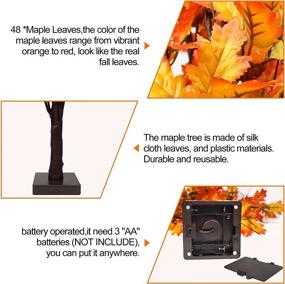img 2 attached to Add Charm To Your Home With 2 Pack Of Lighted Maple Trees, Decorate With 24 LED Lights, 6 Pinecones And 24 Acorns - Perfect For Fall And Thanksgiving Gifts