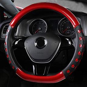 img 1 attached to D Cut Steering Wheel Cover - D Shaped Flat Bottom Microfiber Leather Anti-Skid Breathable Fit 14