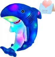led light up blue shark stuffed animal plush toy - perfect gift for kids afraid of the dark! logo