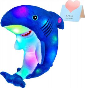 img 4 attached to LED Light Up Blue Shark Stuffed Animal Plush Toy - Perfect Gift For Kids Afraid Of The Dark!