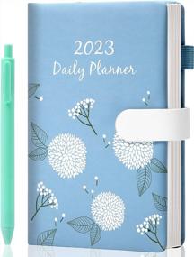 img 4 attached to 2023 CAGIE Planner: Light Blue Leather Agenda For Women With Weekly/Monthly Pages, Expense Tracker & Habit Tracker