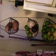 img 1 attached to 3 Tier Bronze Metal Hanging Kitchen Fruit Basket - Country Rustic Heavy Duty Wire Produce, Vegetables And Storage Organizer With Sturdy Ceiling Hook By MyGift review by Sue Baccam