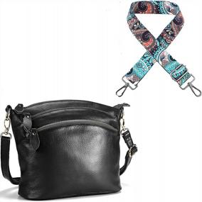 img 1 attached to Lecxci Wide Shoulder Strap Adjustable Replacement Handbag Straps, Removable Multicolor Jacquard Woven Canvas Crossbody Bag Accessories