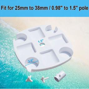 img 1 attached to 🌞 AMMSUN 17" Beach Umbrella Table Tray with 4 Cup Holders and Snack Compartments – White, Perfect for Beach, Patio, Garden, or Swimming Pool