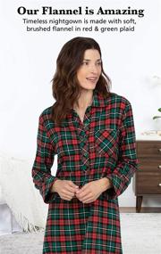 img 2 attached to PajamaGram Womens Flannel Nightgown Plaid Women's Clothing ~ Lingerie, Sleep & Lounge