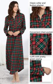 img 1 attached to PajamaGram Womens Flannel Nightgown Plaid Women's Clothing ~ Lingerie, Sleep & Lounge