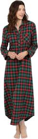 img 4 attached to PajamaGram Womens Flannel Nightgown Plaid Women's Clothing ~ Lingerie, Sleep & Lounge