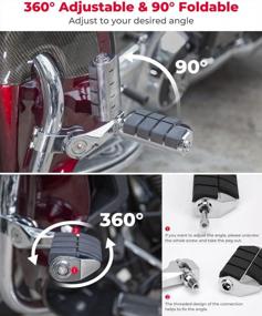 img 3 attached to KEMIMOTO Motorcycle Highway Foot Pegs For Sportster Softail Dyna Electra Glide Road King Street Glide With 1.25" Engine Guard - 1 1/4 Highway Bar Compatible