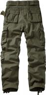 akarmy men's camo cargo pants relaxed fit cotton work pants with pockets (no belt) logo