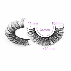 img 3 attached to D Curl Cat-Eye Faux Mink Eyelashes Wispy Thin Russian Strip 15MM 3D Natural Look 7 Pairs Pack JIMIRE