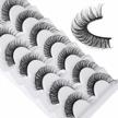 d curl cat-eye faux mink eyelashes wispy thin russian strip 15mm 3d natural look 7 pairs pack jimire logo