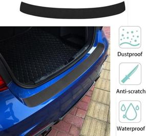 img 4 attached to 🚘 Carbon Fiber Rear Guard Bumper Protector Trim Cover Door Sill Scuff Pedal Protective Stickers Car Accessories for SUV Truck