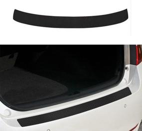 img 3 attached to 🚘 Carbon Fiber Rear Guard Bumper Protector Trim Cover Door Sill Scuff Pedal Protective Stickers Car Accessories for SUV Truck