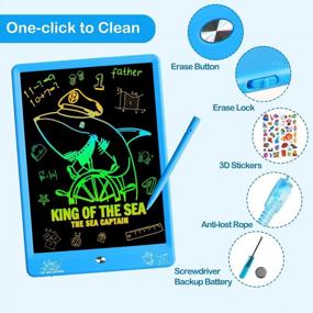 img 1 attached to ZMLM Magic Doodle Board: 10-дюймовый ЖК-планшет для детей, отличный блокнот для путешествий и развивающая обучающая игрушка для мальчиков и девочек в возрасте от 3 до 12 лет, идеальная идея подарка на день рождения!