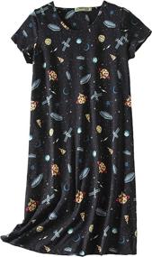 img 4 attached to Comfortable And Chic: PNAEONG Women'S Cotton Nightgown Sleepwear With Short Sleeves And Casual Print