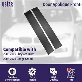 img 1 attached to 🚘 USTAR B Pillar Trim Panel Molding for Chrysler/Dodge - 2008-2016 Town Country/2008-2020 Grand Caravan - 2 Pack, Gloss Black - Replaces 926-446, 5020664AD, 5020664AC, 926-445 (Left/Right)