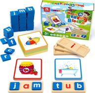 coogam деревянные короткие буквы для чтения гласных, сортировка орфографических игр, визуальные слова, карточки с алфавитом, головоломка, развивающая игрушка монтессори, подарок для детей 3, 4, 5 лет логотип
