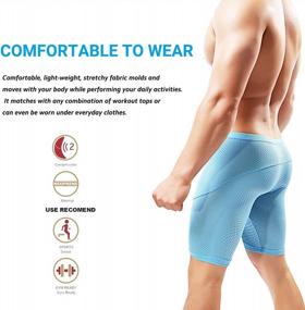 img 1 attached to Flex In Style: MIZOK Men'S Yoga Shorts For Optimal Training Performance
