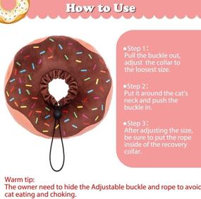 img 1 attached to 🍩 Cute Donut Recovery Collar for Cats and Puppies – Soft Adjustable Protective E-Collar Neck Cone After Surgery, Ideal for Kitties and Small Dogs