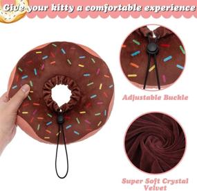 img 2 attached to 🍩 Cute Donut Recovery Collar for Cats and Puppies – Soft Adjustable Protective E-Collar Neck Cone After Surgery, Ideal for Kitties and Small Dogs