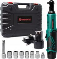 kinswood 12v cordless ratchet wrench set with 12 sockets, 400 rpm, fast 60-min charge and 2x lithium-ion batteries: power electric ratchet driver for optimal performance logo