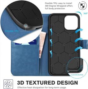img 1 attached to RFID Blocking Wallet Case For IPhone 12 Pro Max 5G - Shockproof TPU Interior And PU Leather Magnetic Flip Cover With Card Slot Stand - Compatible With IPhone 12 Pro Max 6.7-Inch - Lake Blue