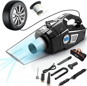 img 4 attached to 🚗 Uleete Car Vacuum: 4 in 1 Portable Cleaner with Air Compressor Pump, 12V Tire Inflator, LED Light, Wet & Dry Vacuum - 14.8FT Cord