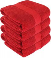 sussexhome hotel-quality large bath towels - ultra-absorbent 100% natural cotton bath sheet towels for bathroom - 35 x 70 inches wide-bordered design plush thick luxury bath towels - pack of 4 logo