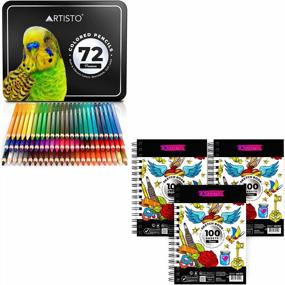 img 4 attached to Набор цветных карандашей и альбомов для набросков Artisto - раскройте своего внутреннего художника!