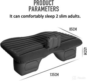 img 2 attached to Inflatable Car Air Mattress Back Seat Air Bed with 2 Air Pillows, 2 Patch & 12V Air-Pump - Portable and Comfortable for Outdoor Travel Camping - Fits RV & Most Car Models (Black)