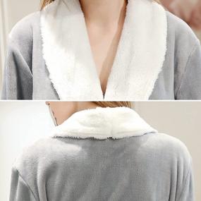 img 1 attached to Уютный женский халат из флиса: длинный зимний халат из мягкого плюша для максимального тепла и комфорта