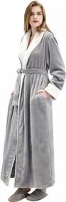 img 2 attached to Cozy Women'S Fleece Bathrobe: Long, Soft Plush Winter Robe For Maximum Warmth And Comfort