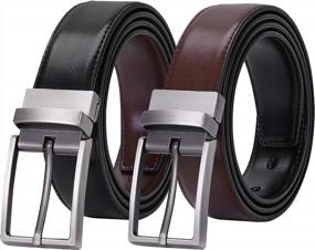 img 4 attached to Leather Reversible Rotate Buckle Coffee