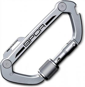 img 4 attached to Heavy Duty Carabiner Keychain LITE By GPCA: The Ultimate Outdoor Accessory For Camping, Hiking, And Daily Use - Stainless Steel Multitool Keychain And Backpack Accessory