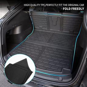 img 1 attached to Xipex Fit Tesla Model Y 5-Seat TPR Frunk Mat All Weather Trunk Mat Cargo Liner Rear Cargo Mat With Backrest Mat For Tesla Model Y Accessories 2020 2021 2022 (5-Seat