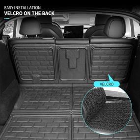 img 3 attached to Xipex Fit Tesla Model Y 5-Seat TPR Frunk Mat All Weather Trunk Mat Cargo Liner Rear Cargo Mat With Backrest Mat For Tesla Model Y Accessories 2020 2021 2022 (5-Seat