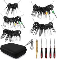 🧰 86pcs augot terminal removal tool kit | car oil seal hook puller set & car circuit tester light | wire connector pin release extractor tools with protective bag | for motorcycle & car repair, craft logo