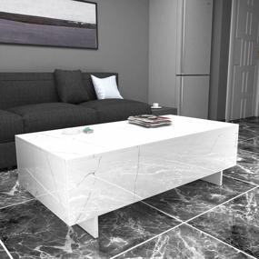 img 3 attached to Modern Marble Print Coffee Table For Stylish Living Room Design