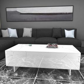 img 2 attached to Modern Marble Print Coffee Table For Stylish Living Room Design